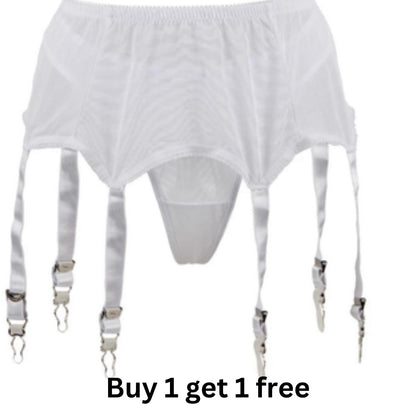 6 strap sexy mesh garter belt