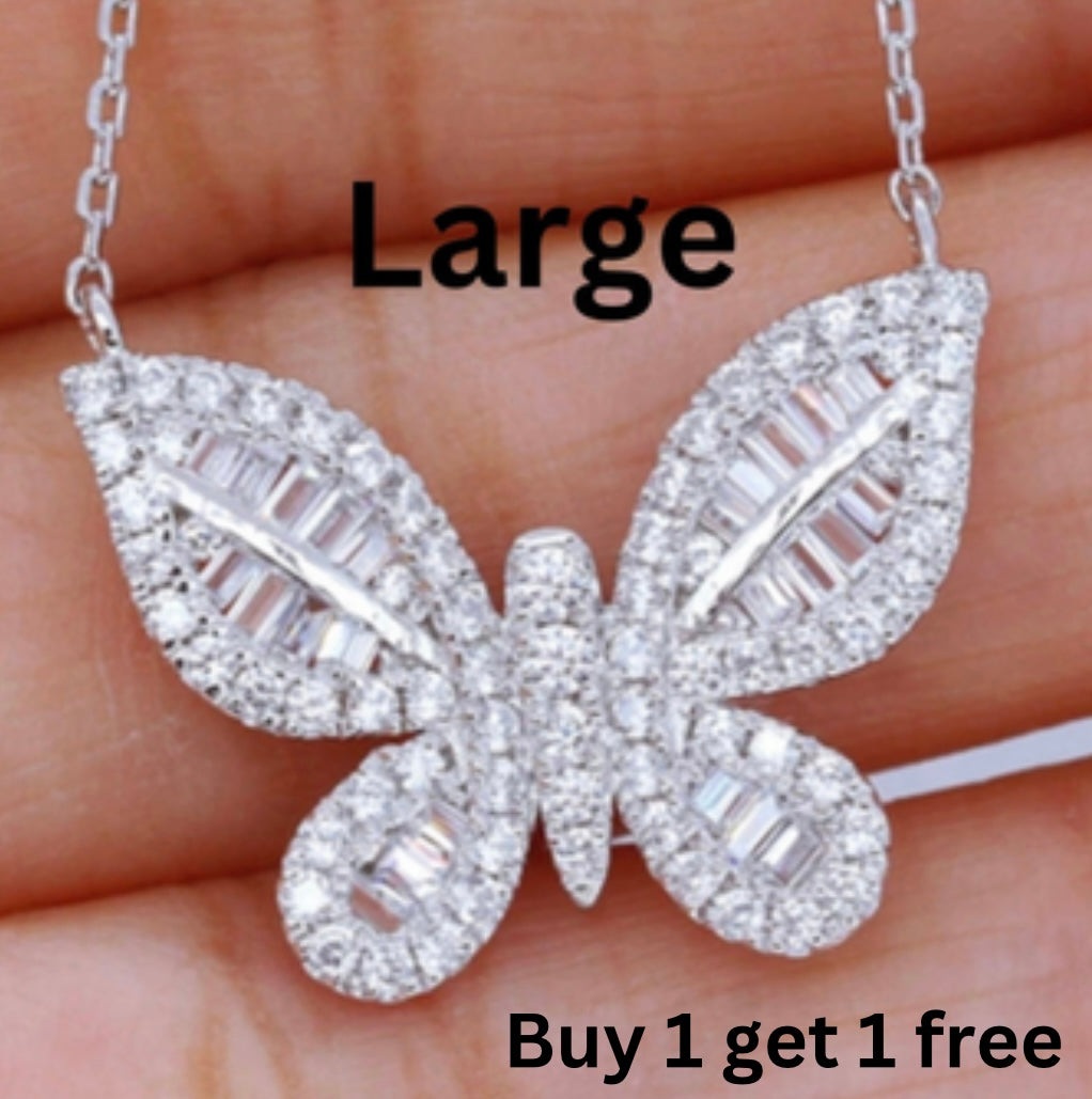 Zircon butterfly necklace