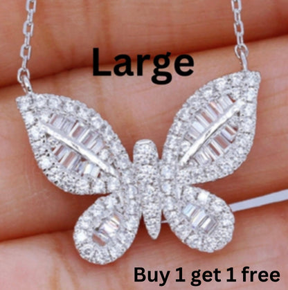 Zircon butterfly necklace