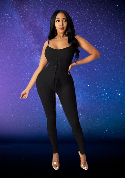 Corset style black jumpsuit