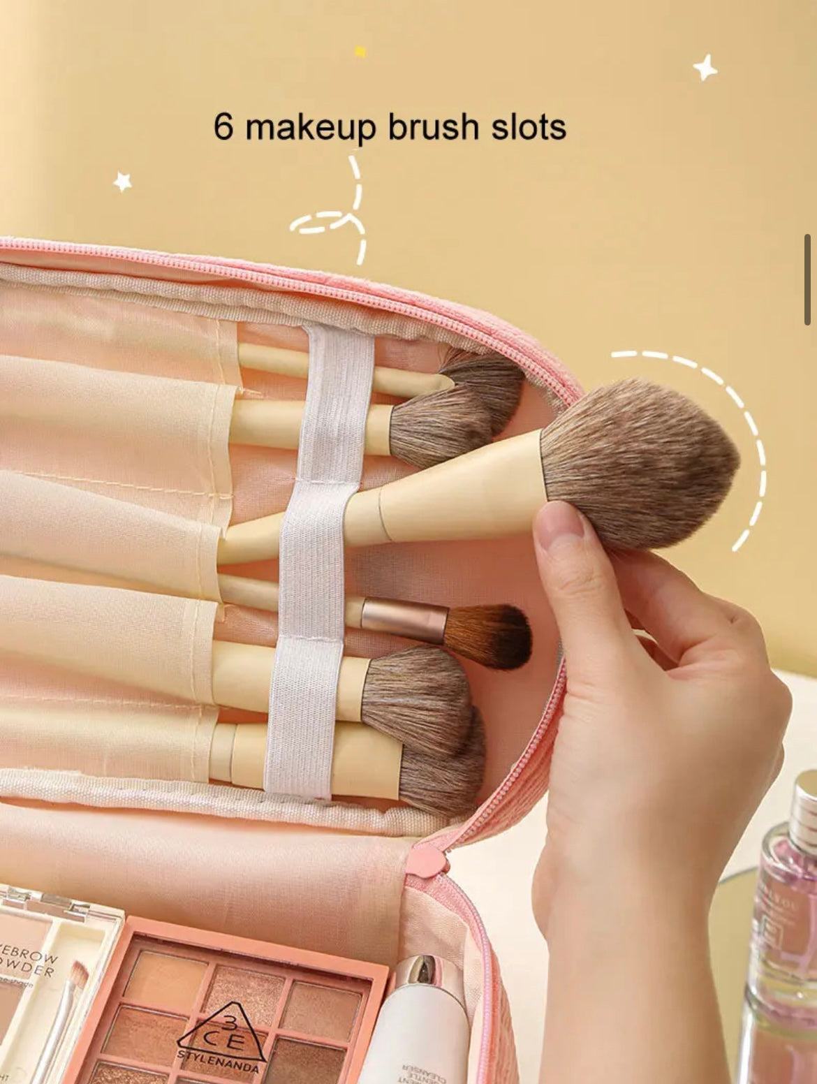 Corduroy flower cosmetics bag -FINAL SALE-