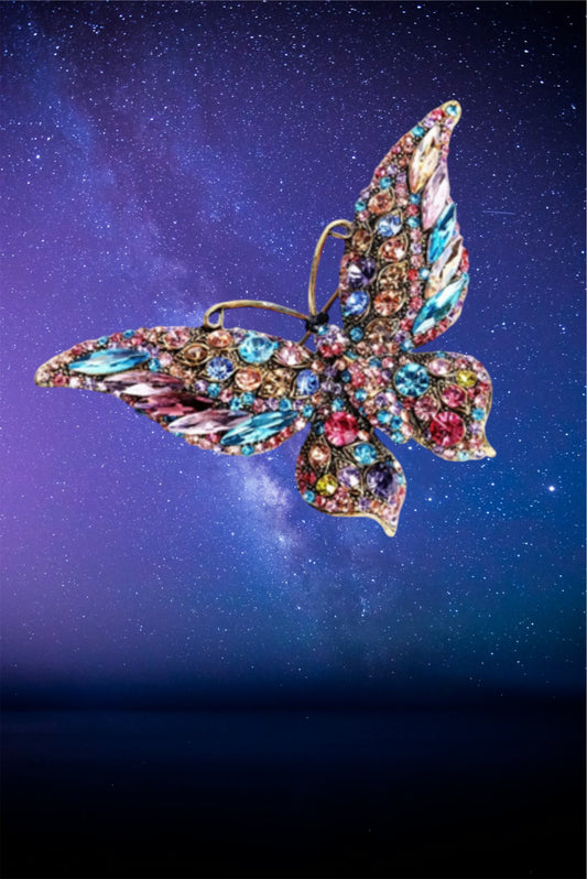 Multi color butterfly brooch