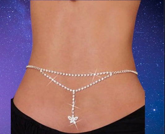 Butterfly rhinestone body jewelry