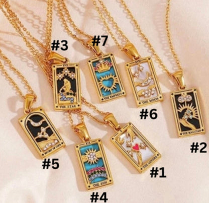 Tarot card necklace