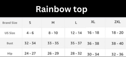 Care bear rainbow top -FINAL SALE-