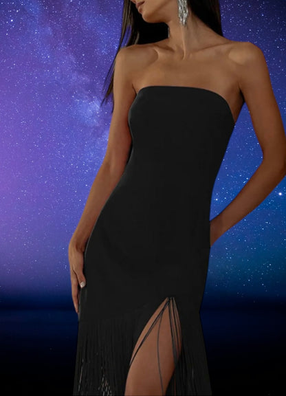 Strapless tassel dress