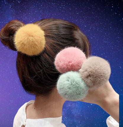 Fur hair scrunchies