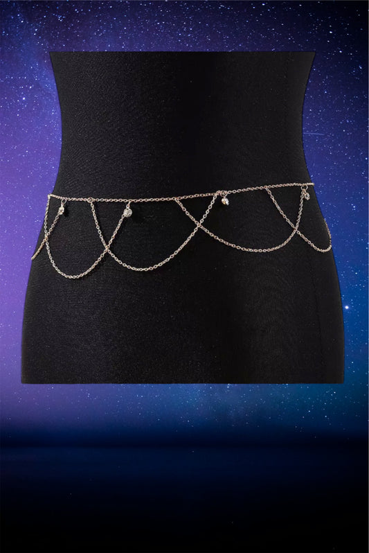 Gold beaded waist chain