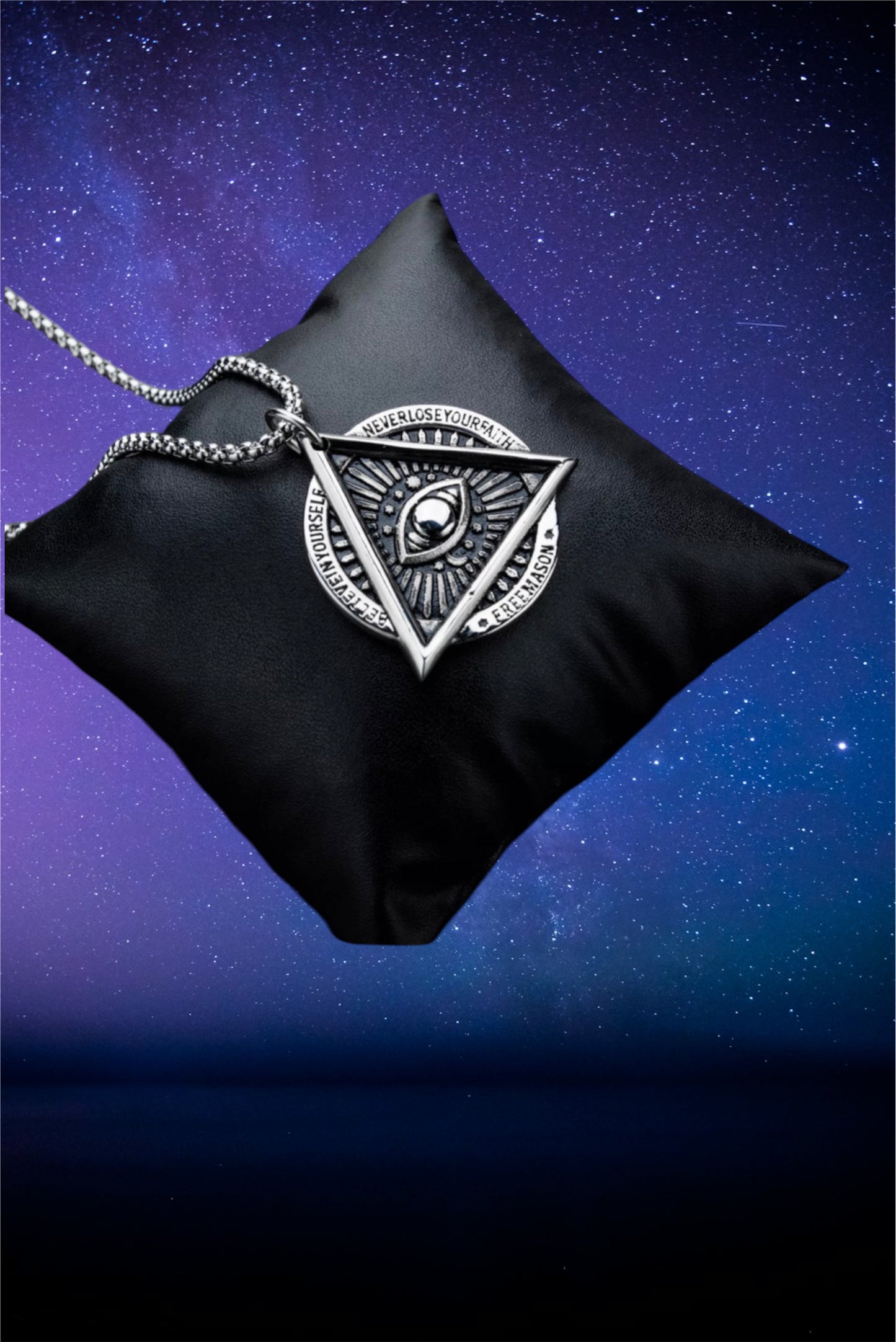 Unisex titanium steel evil eye necklace -FINAL SALE-