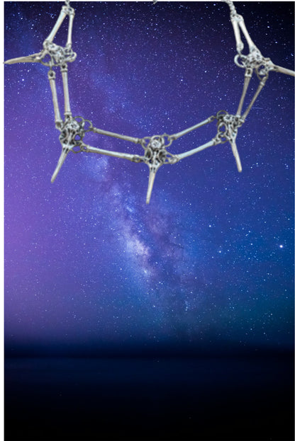 Gothic bird skull necklace