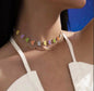 Multi color butterfly choker necklace