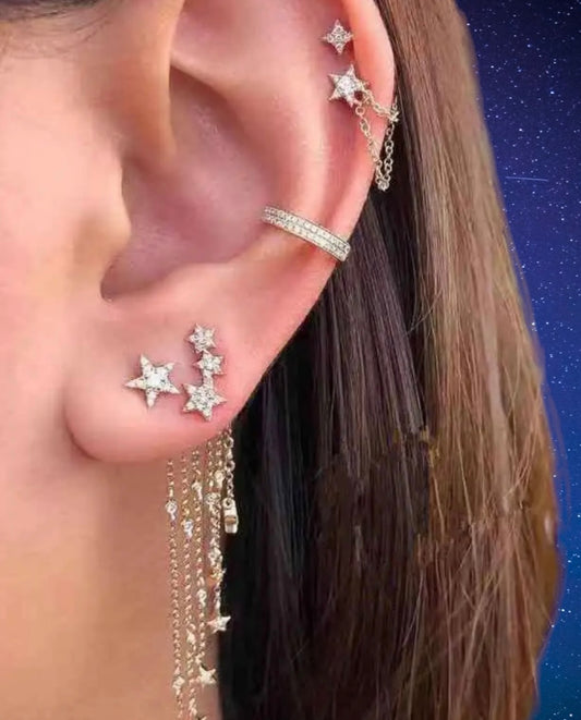 Star tassel earring set