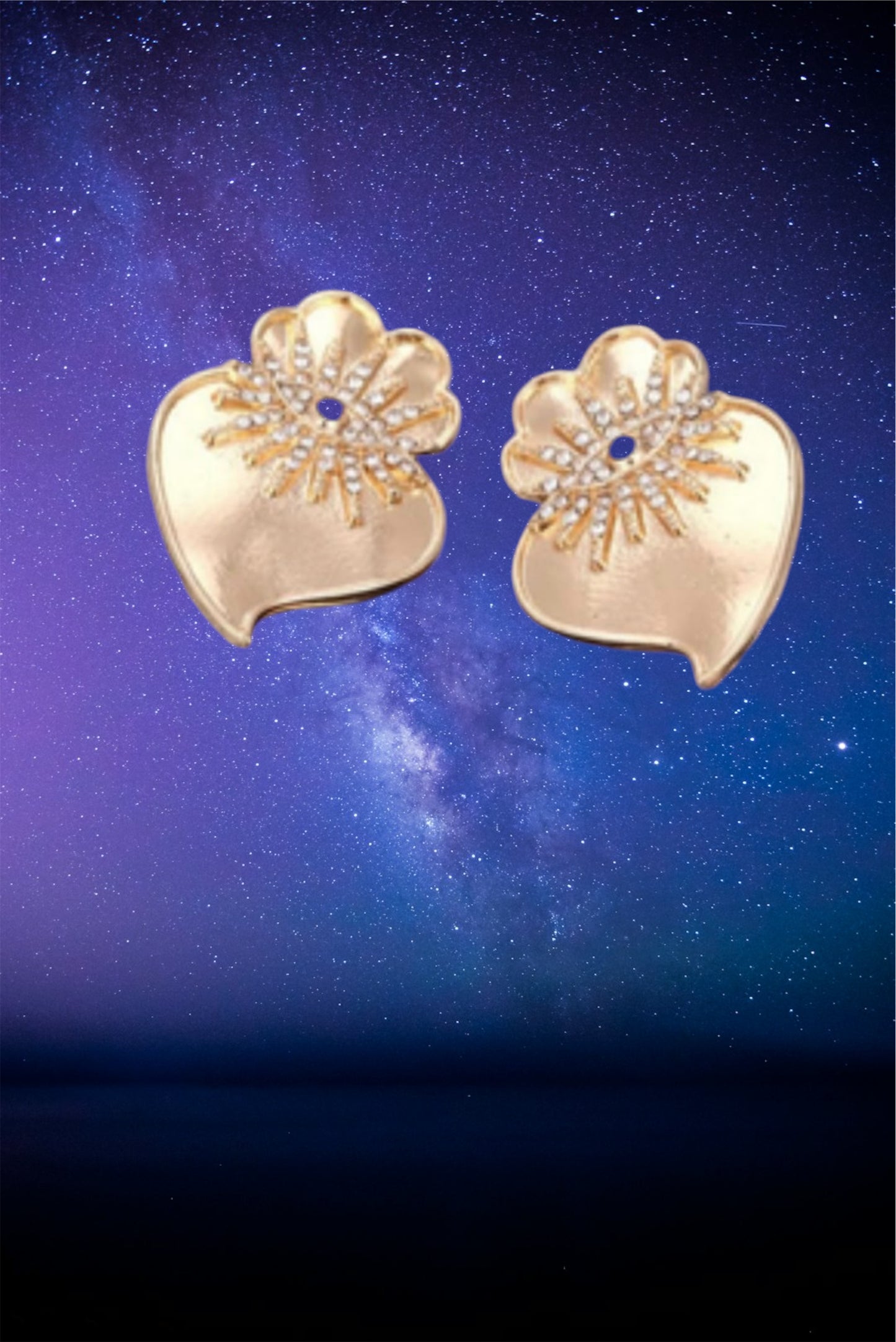 Golden evil eye earrings