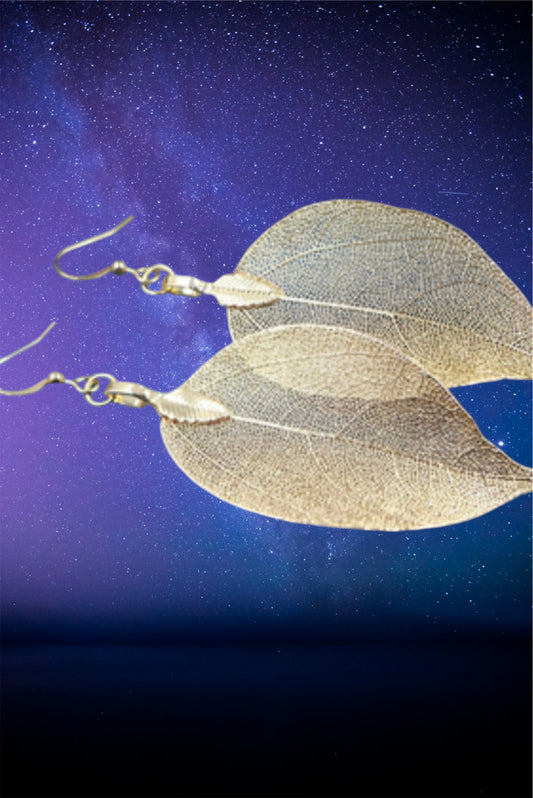Gold leaf earrings