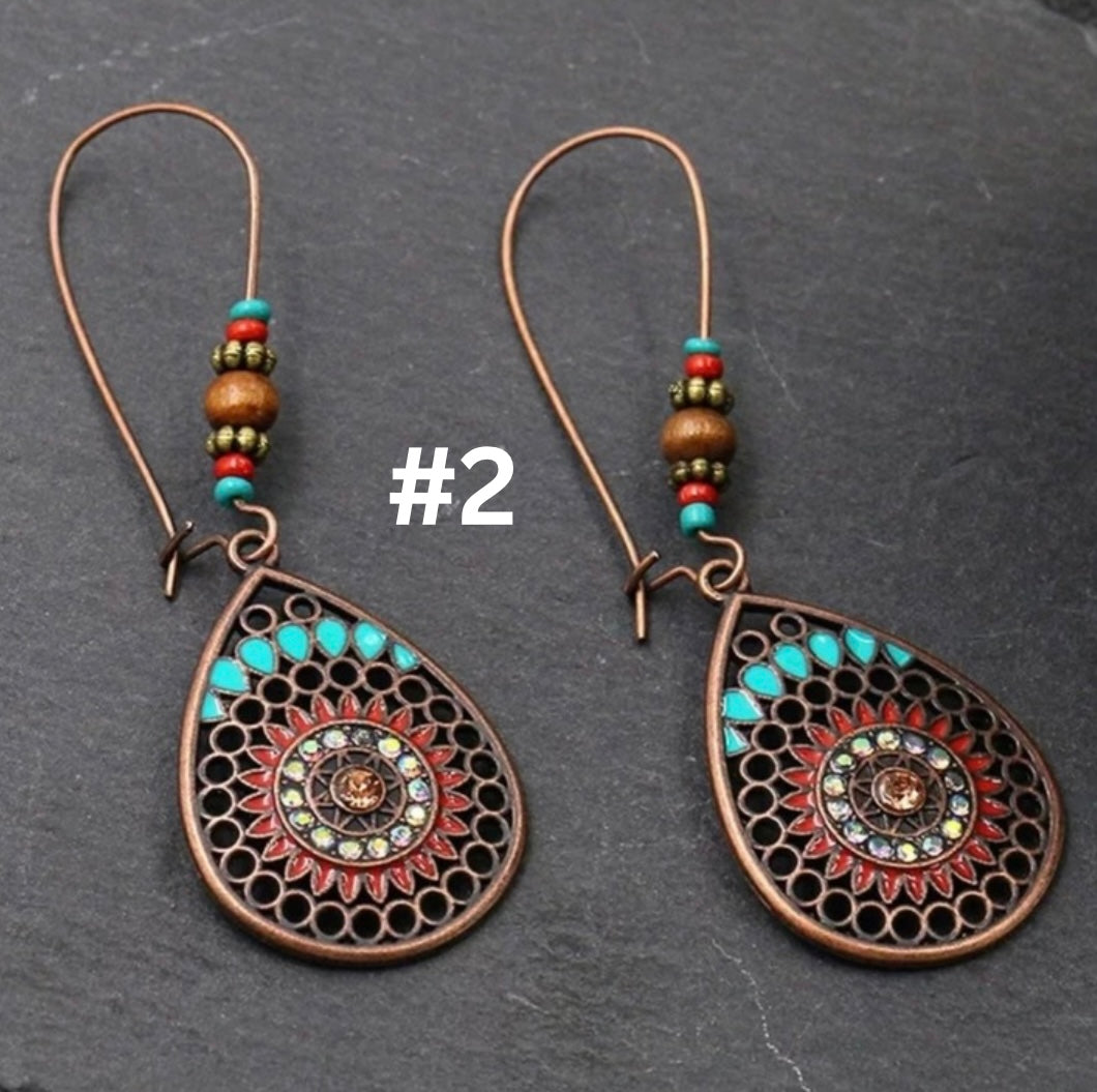 Bohemian drop earrings