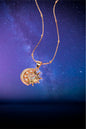 Multi colored star moon necklace