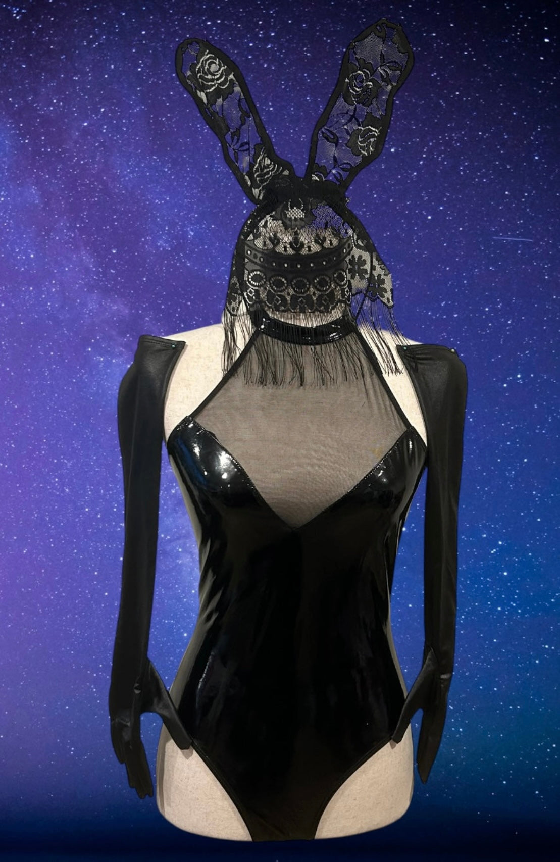 Sexy latex halter bodysuit -FINAL SALE-