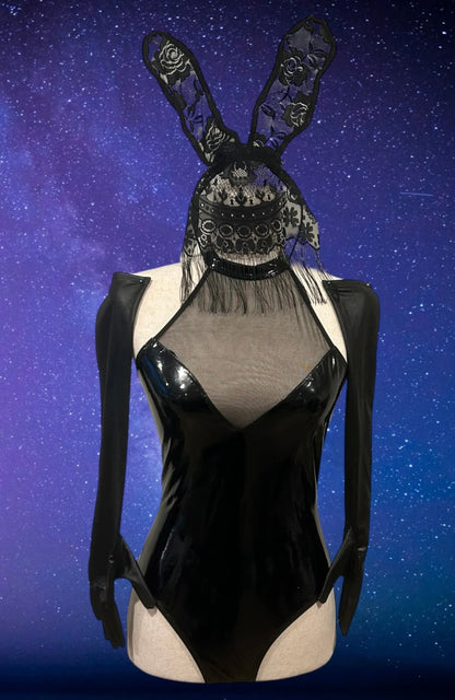 Sexy latex halter bodysuit -FINAL SALE-