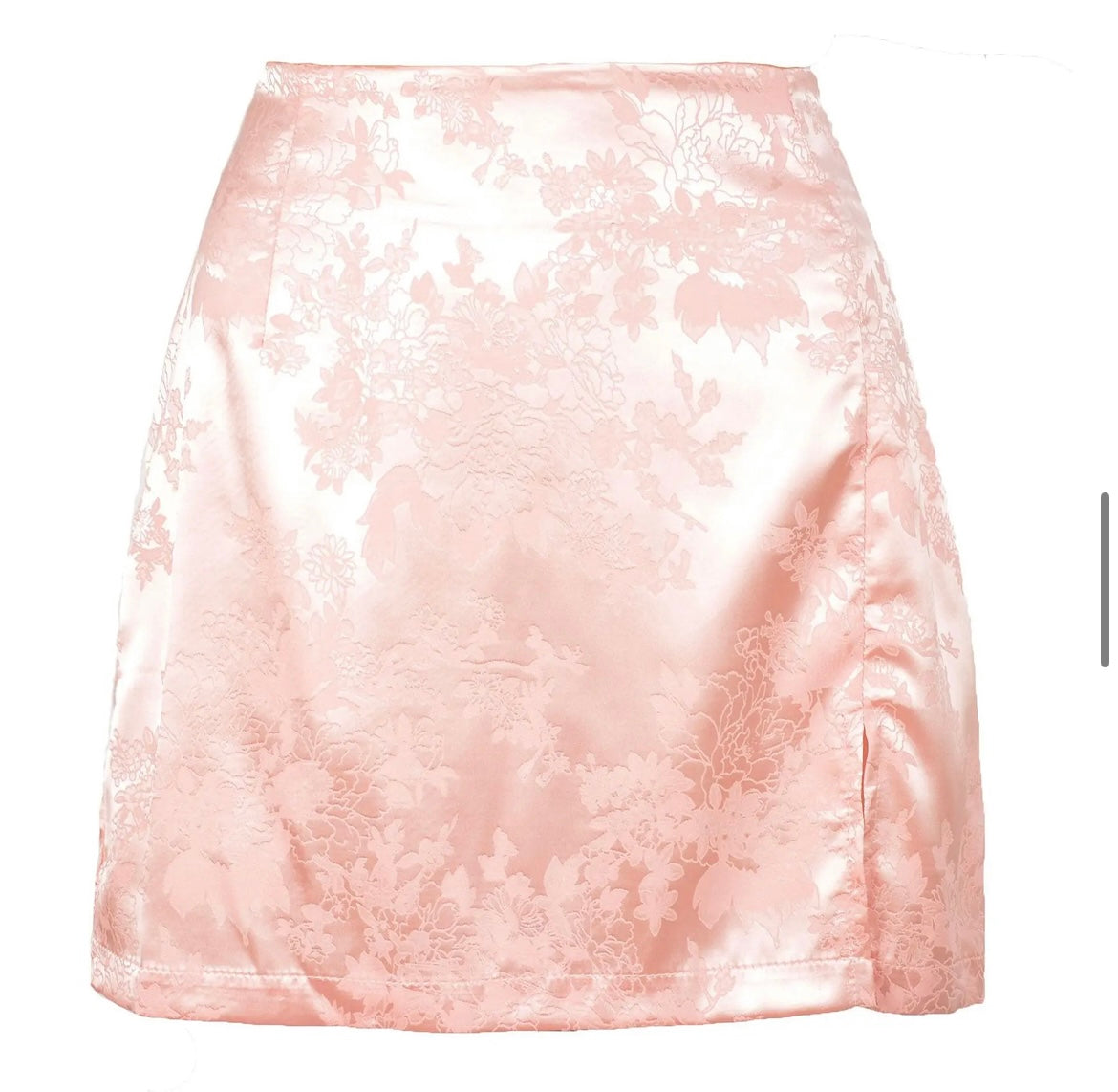 Jacquard Side Slit Zipper High Waist Mini Skirt
