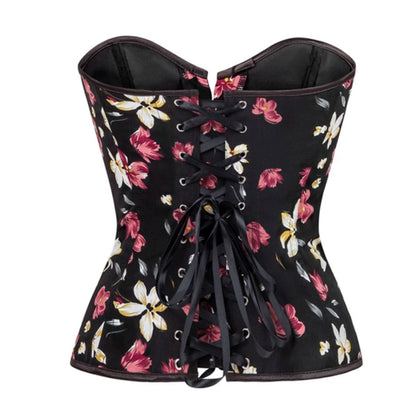 Black corset with flowers