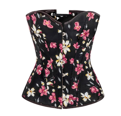 Black corset with flowers