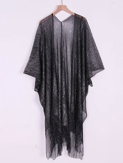 Sparkle fringe cover up