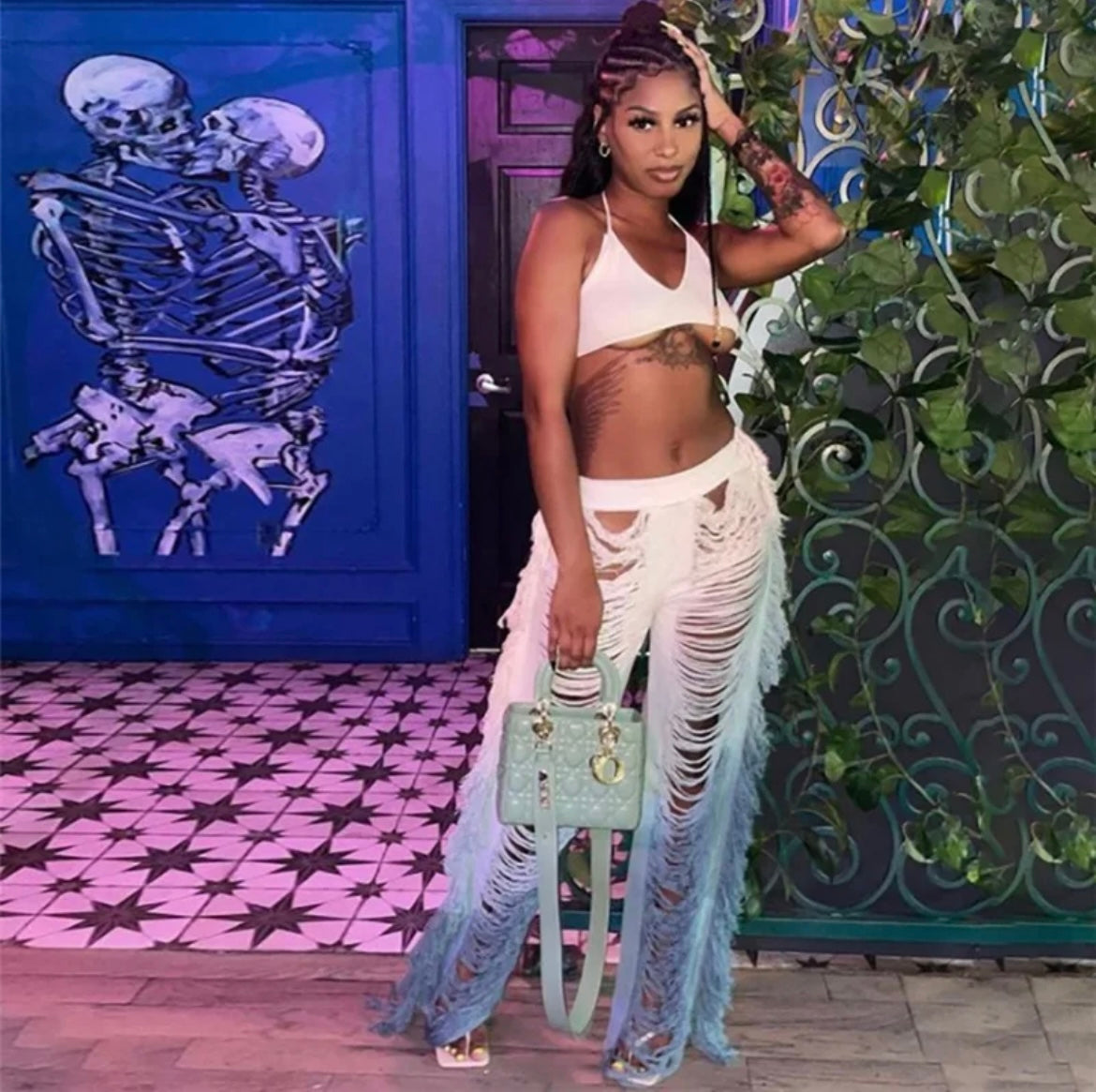 Bohemian style ombre pants