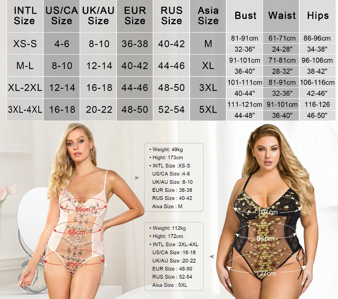 Floral bodysuit lingerie