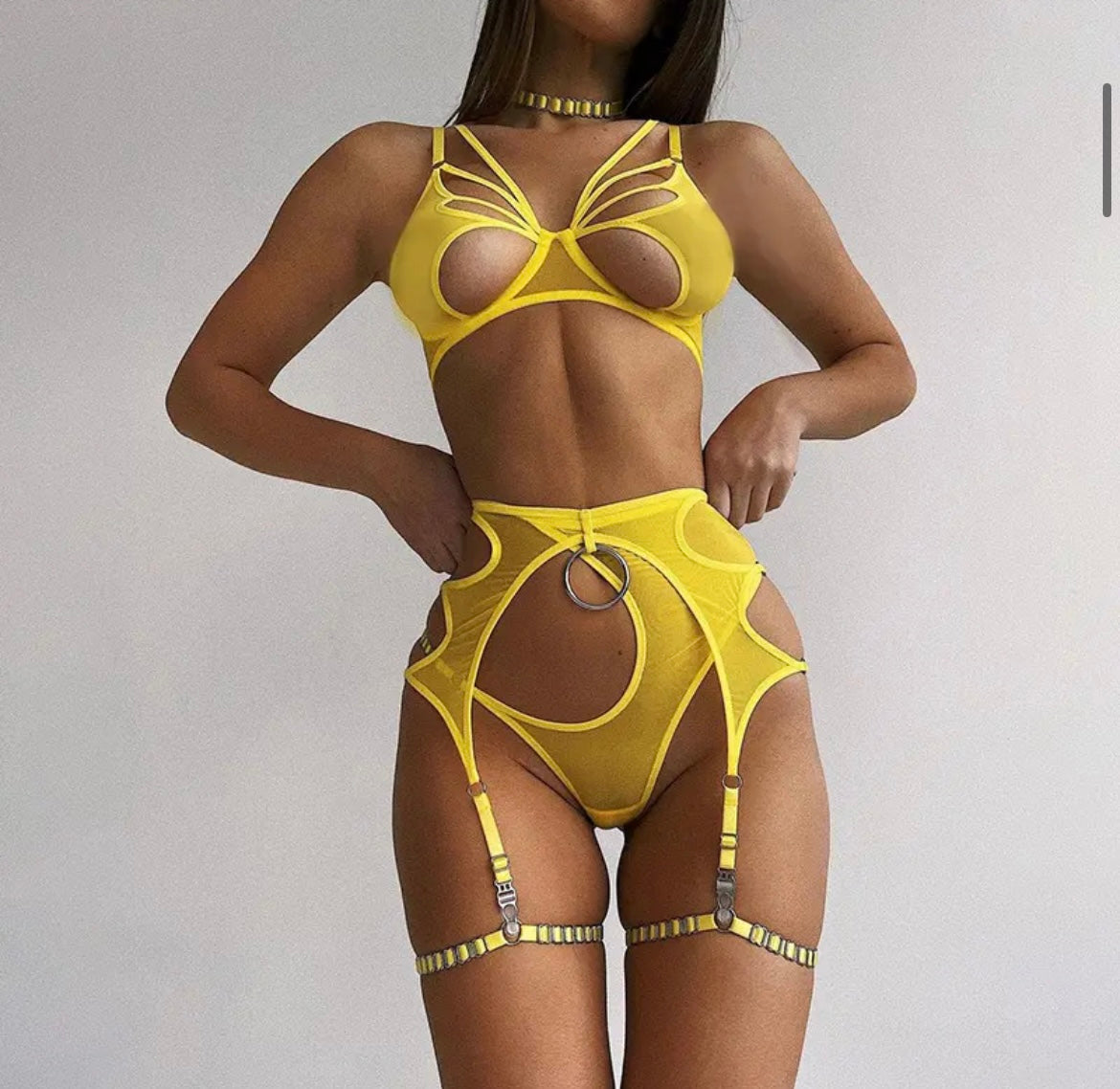 Yellow butterfly lingerie