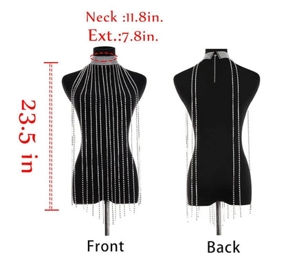 Long stranded rhinestone choker -FINAL SALE-