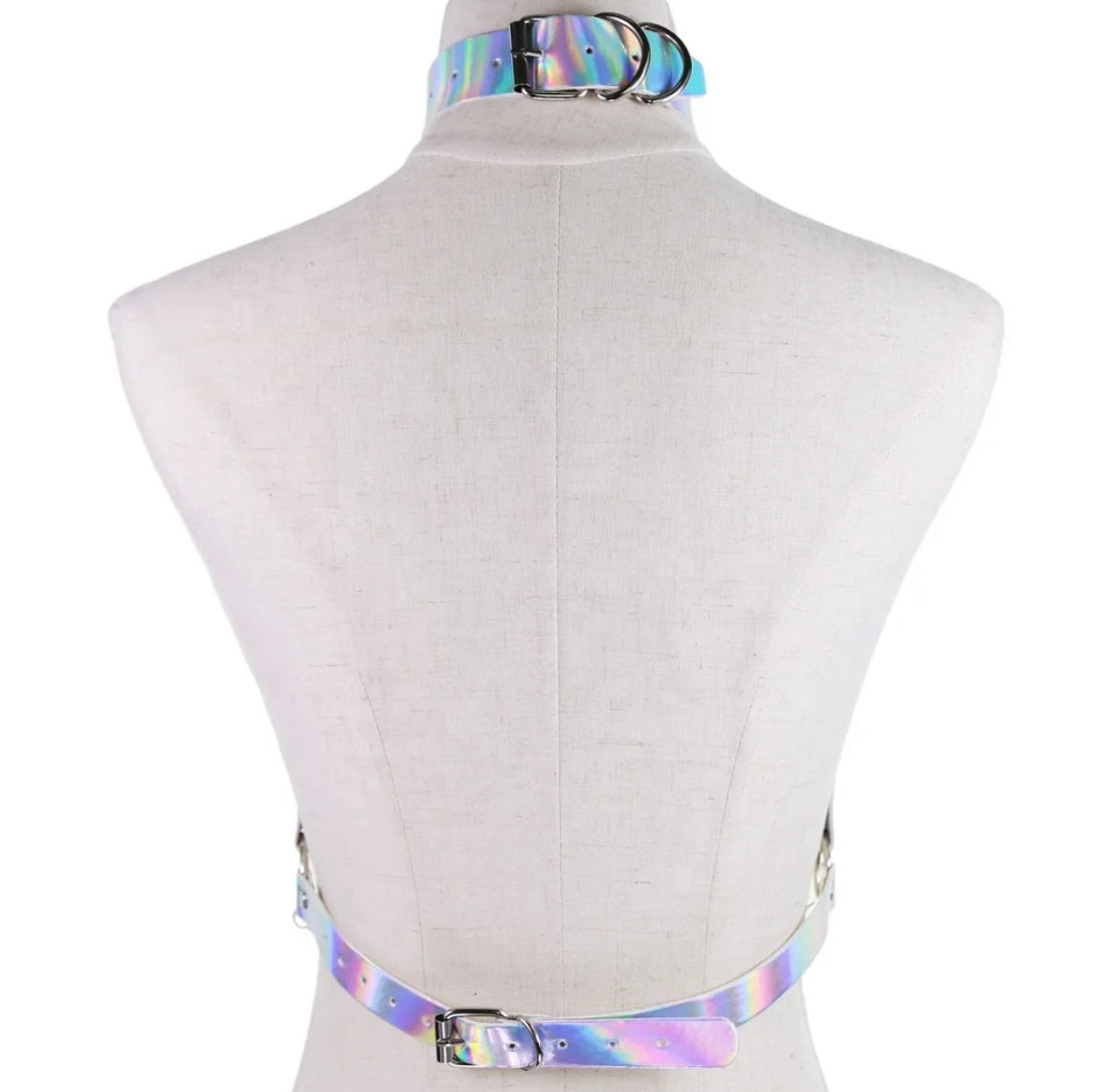 Holographic body harness with chains