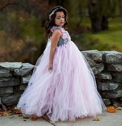 Girl flower tulle dress