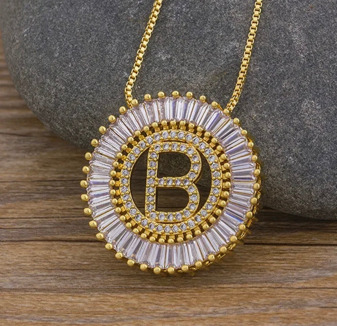 Crystal letter necklace