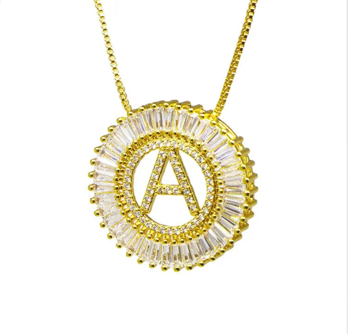 Crystal letter necklace