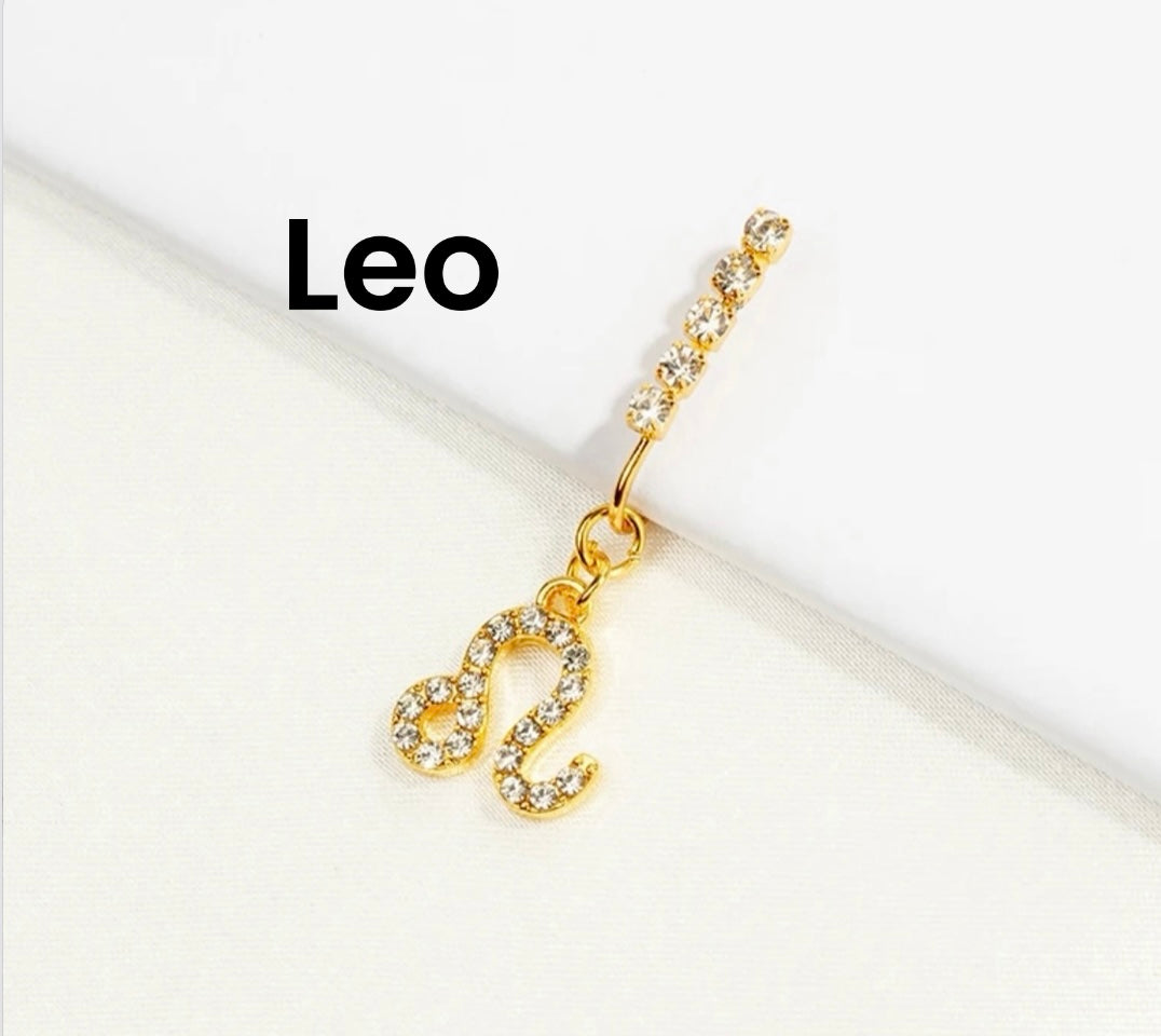 Horoscope rhinestone nose ring clips