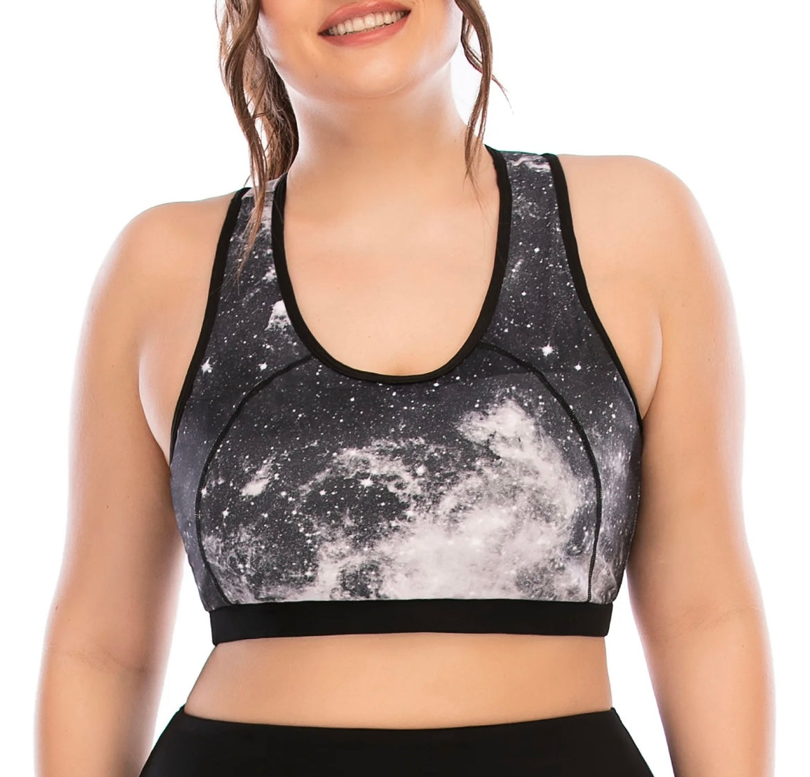 Plus size 2 piece galaxy activewear