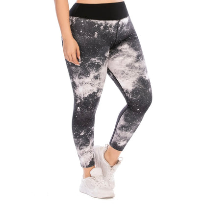 Plus size 2 piece galaxy activewear