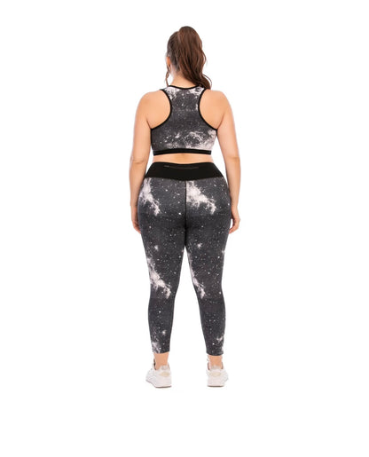 Plus size 2 piece galaxy activewear