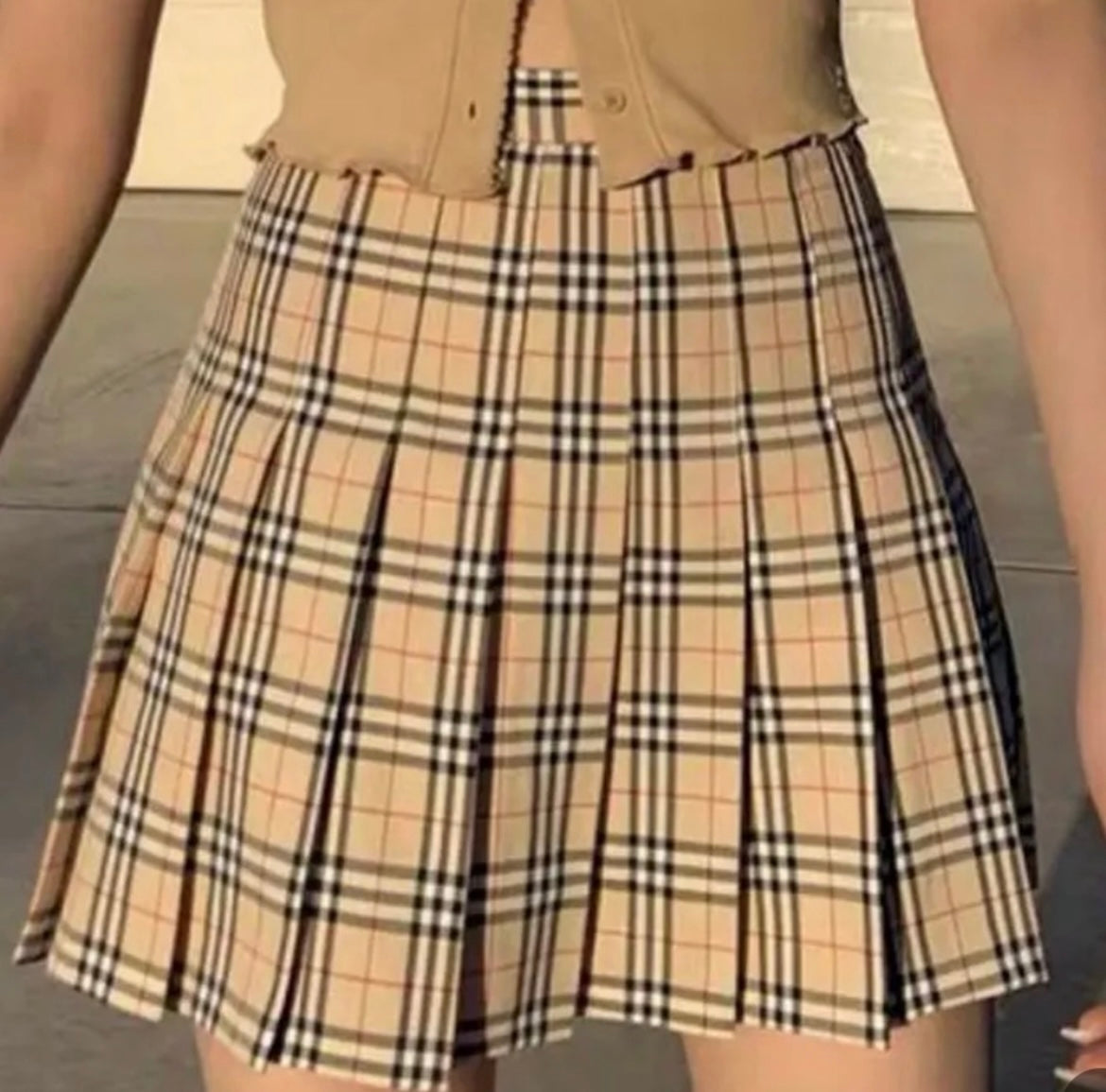Plaid pleaded skort