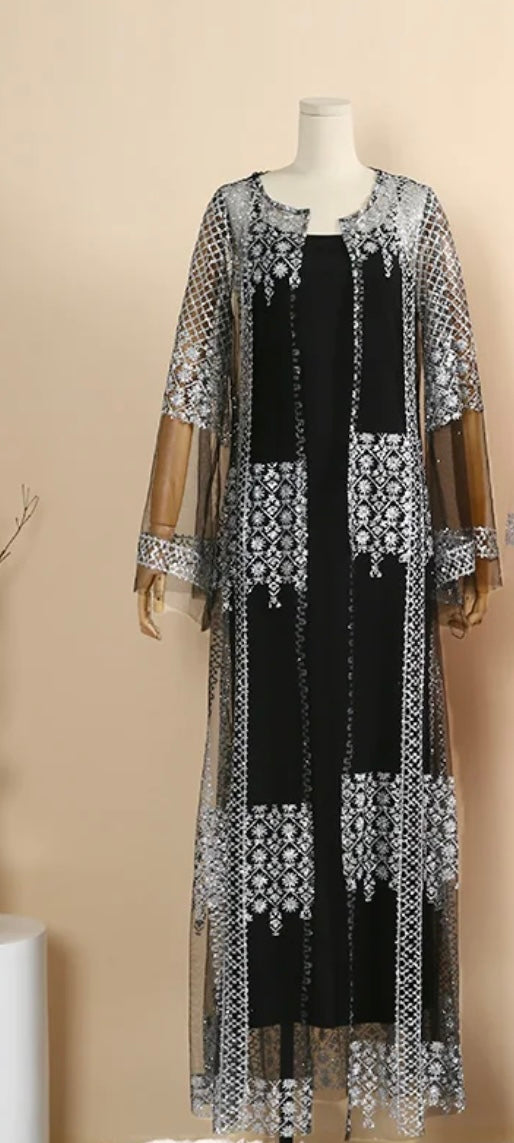 2 piece glitter dress