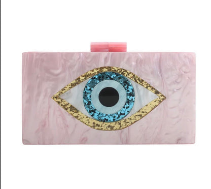 Evil eye acrylic purse