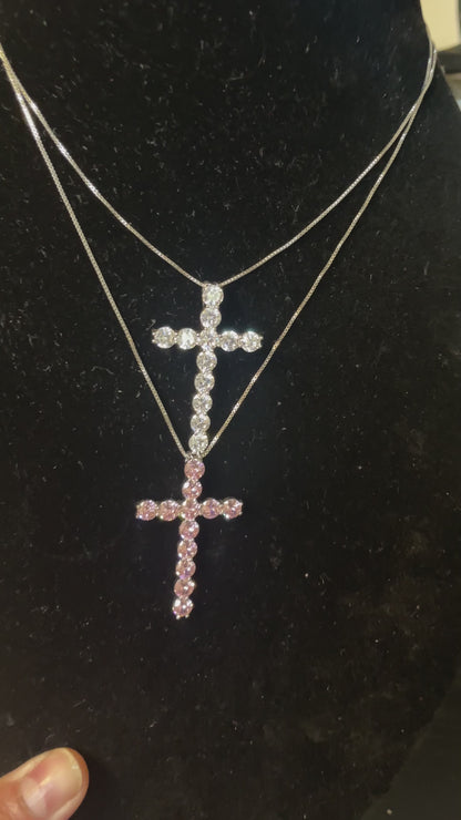 Rhinestone cross necklace