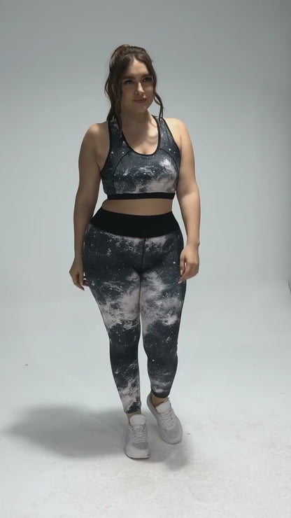 Plus size 2 piece galaxy activewear