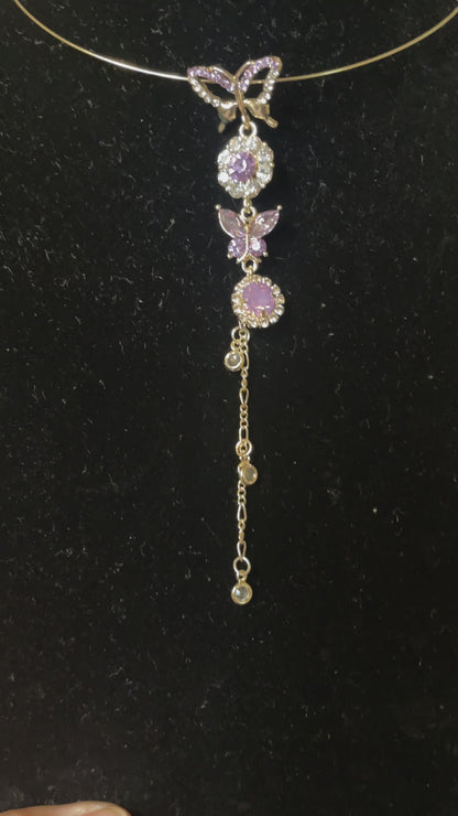 Butterfly choker necklace