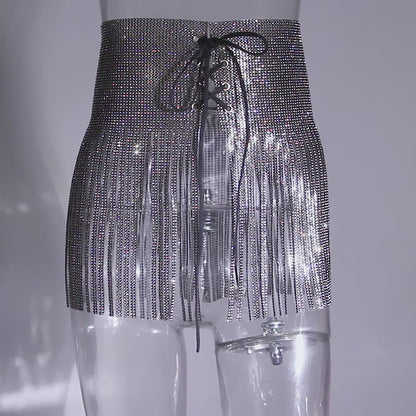 Rhinestone belt skirt