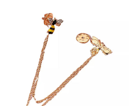 Rhinestone bee brooch