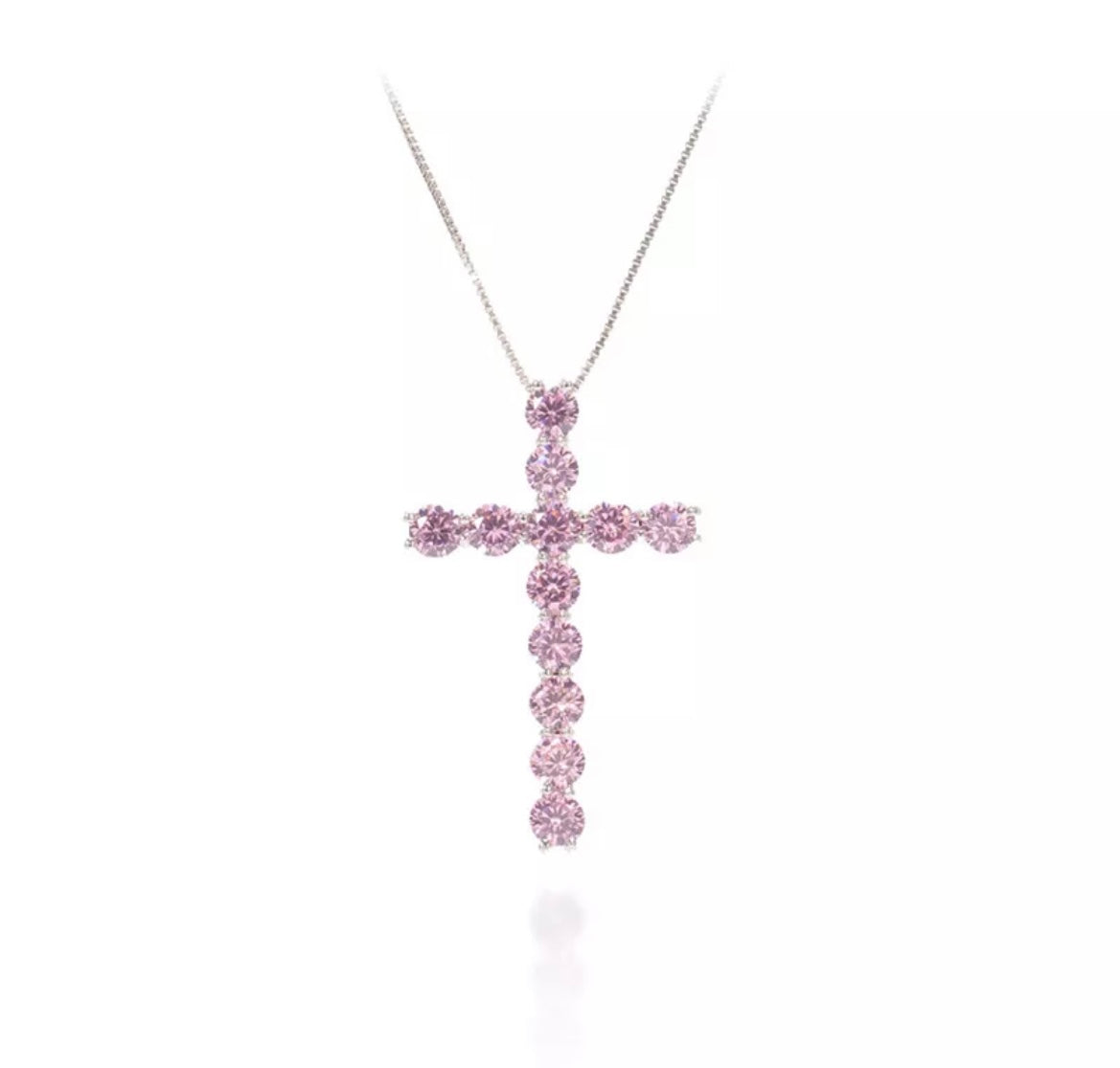 Rhinestone cross necklace