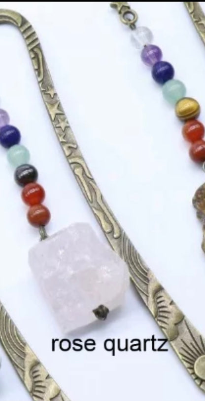 Natural crystal chakra bookmark