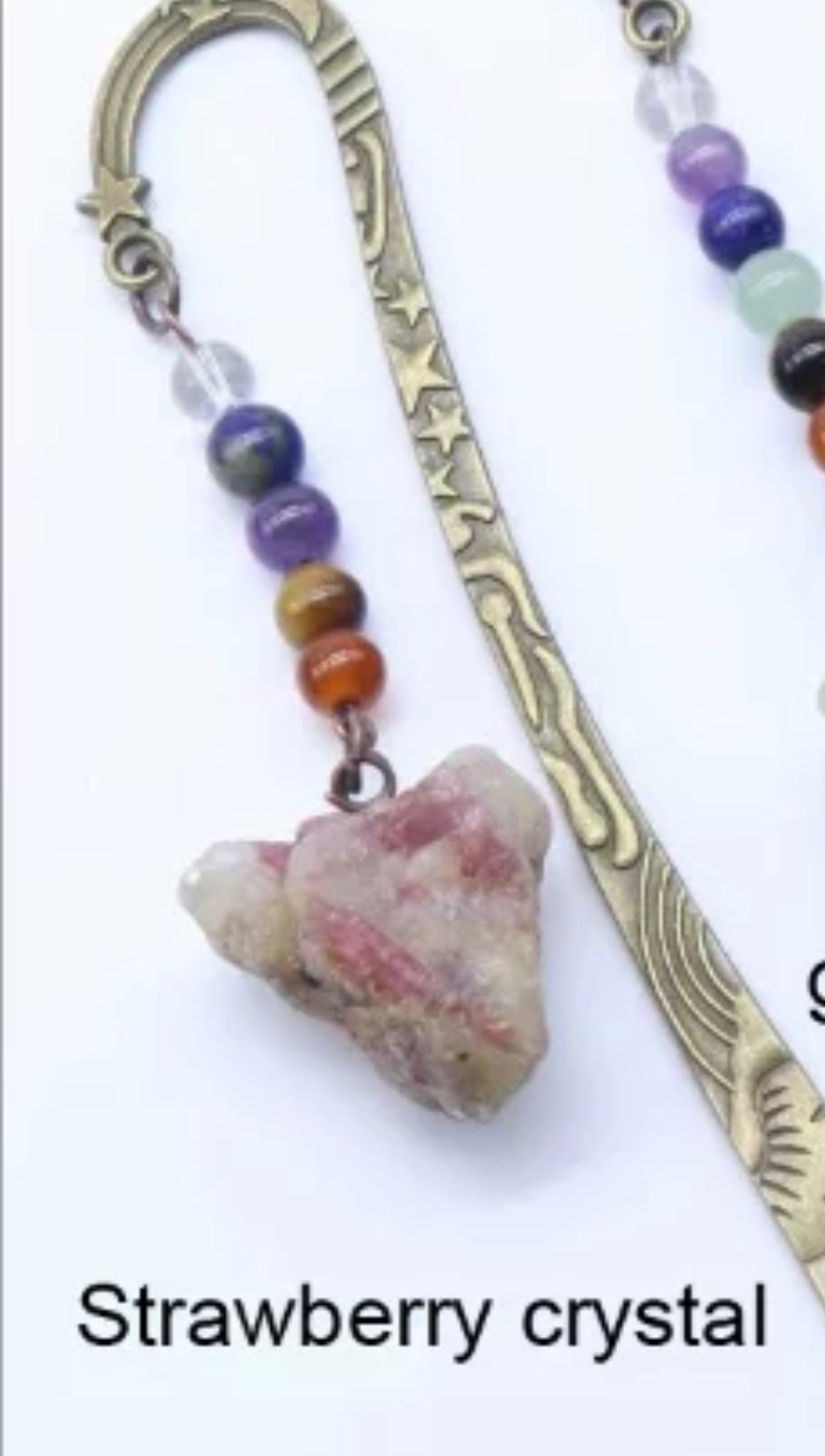 Natural crystal chakra bookmark