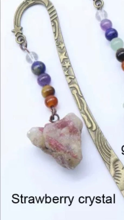 Natural crystal chakra bookmark
